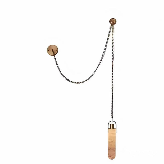 Modern Minimalist Natural Alabaster Cylinder Chain Cluster Ceiling Light