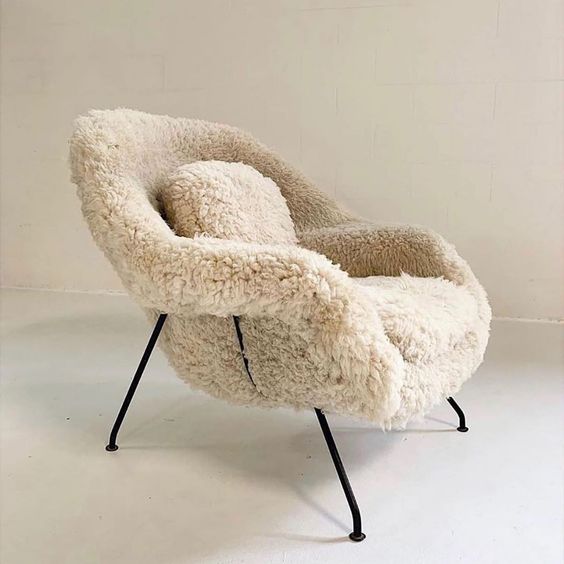 Cozy Fleece Sheepskin Lounge Sofa Chair