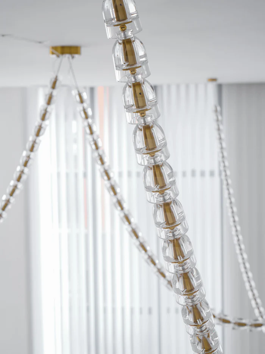 Vintage Chain-Style Long Pendant Light Fixture for High Ceilings