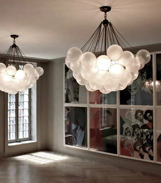 Lámpara de cristal moderna con globos de nubes para sala de estar/dormitorio