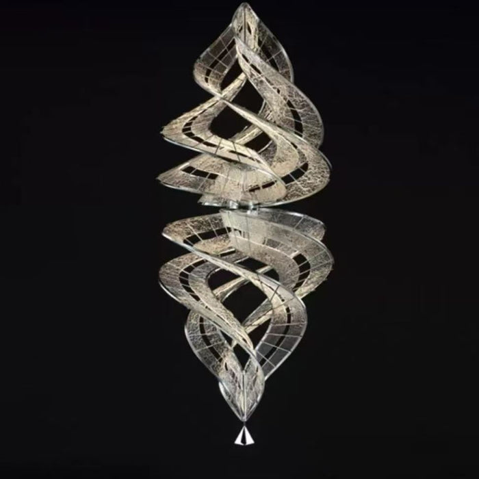 Modern Artistic Double Spiral Acrylic Chandelier for High Ceilings/Staircase/Foyer
