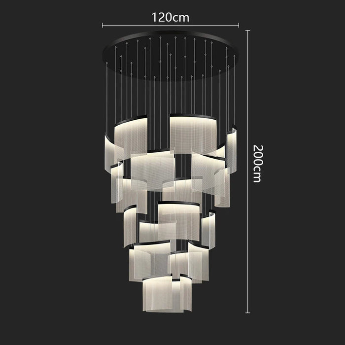 Modern Luxe Translucent Tiered Acrylic Chandelier for High Ceilings