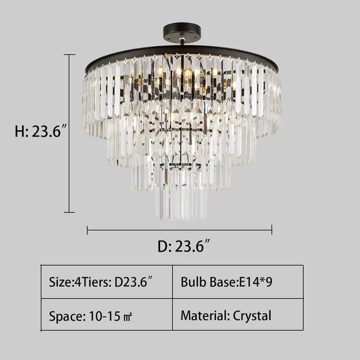 Modern Round Tiered Crystal Chandelier