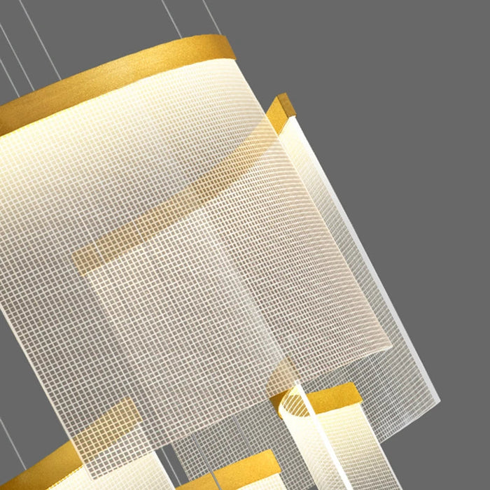 Modern Luxe Translucent Tiered Acrylic Chandelier for High Ceilings