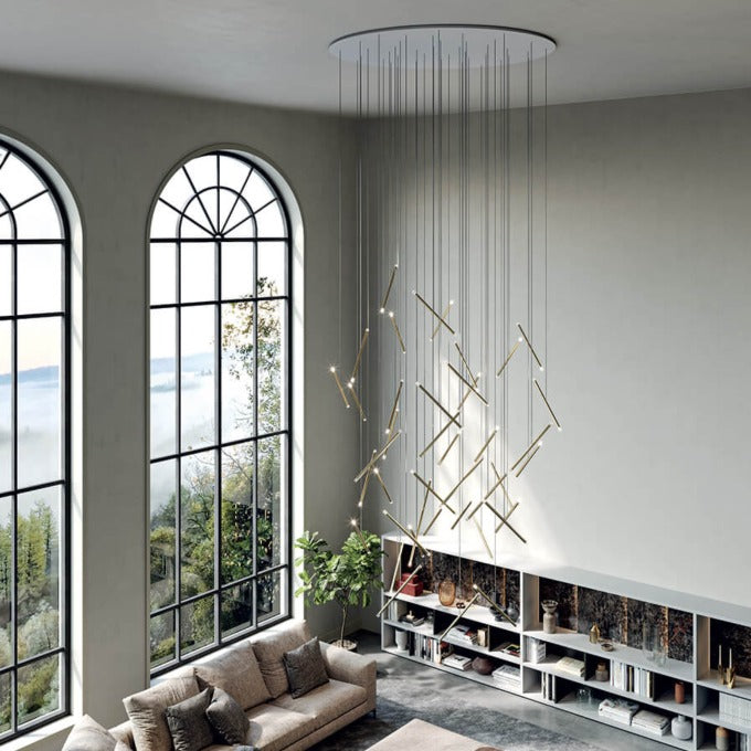 Lampadario a soffitto con bastoncini d'arte moderna italiana creativa per soggiorno/scala/hall dell'hotel