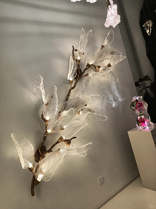 Lampadario creativo con foglie in resina bionica per soggiorno/sala da pranzo/scala