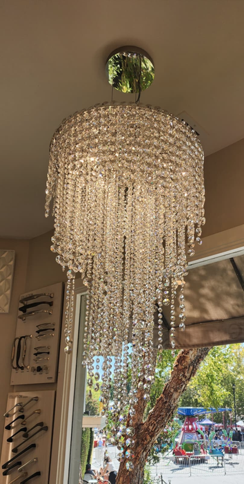 Modern Waterfall Crystal Tassel Pendant