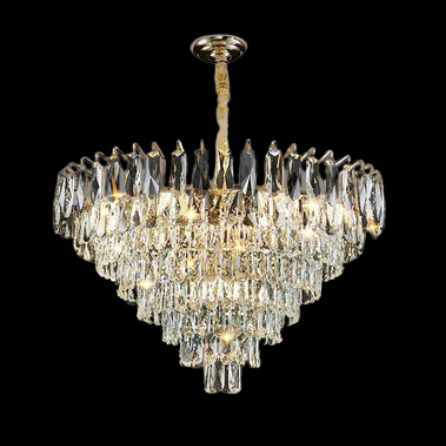 Modern Light Luxury Tiered Crystal Pendant Chandelier for Living/Dining Room/Bedroom