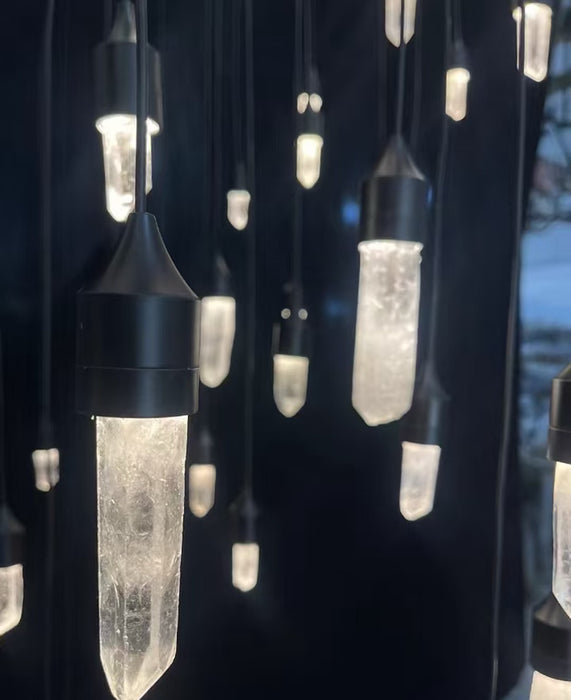 Rock Crystal Raindrop Chandelier for Living Room/Dining Room/Staircase/Foyer