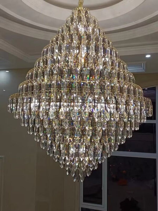 Lampadario di cristallo del soggiorno del lampadario di cristallo decorativo del foyer extra large per la scala dell'ingresso