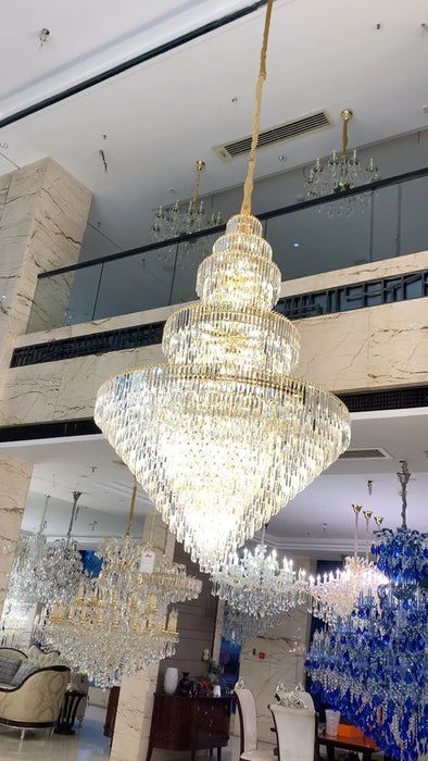 Luxury Multi-tiered Extra Large Crystal Chandelier for Staircase/Foyer/Entryway