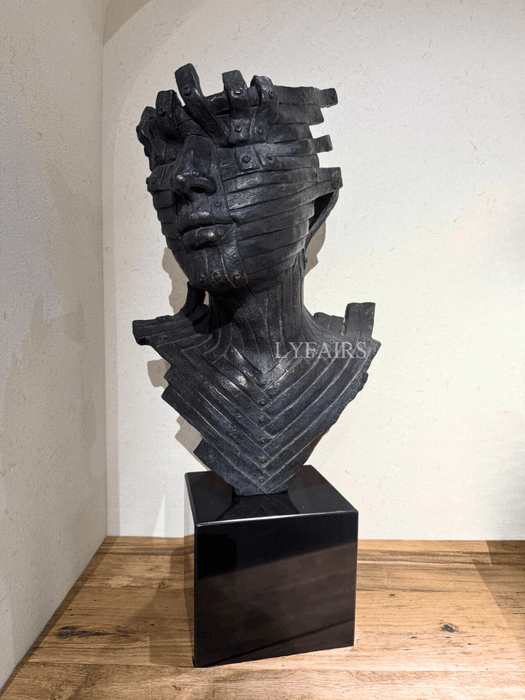 Abstract Black Human Figure Sculpture Ornament