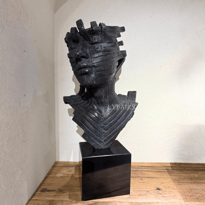 Abstract Black Human Figure Sculpture Ornament