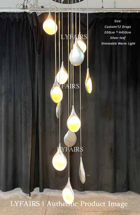 Aesthetic Minimalism  Contemporary Golden/Silver Pendant Chandelier