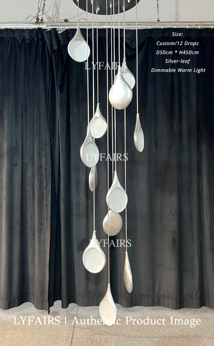 Aesthetic Minimalism  Contemporary Golden/Silver Pendant Chandelier