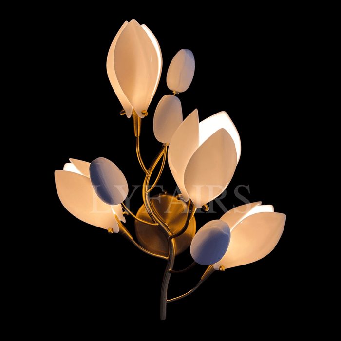 Art Design Creative Ceramic Magnolia Wall Lamp