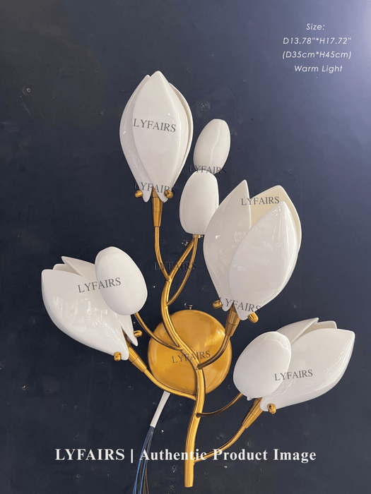 Art Design Creative Ceramic Magnolia Wall Lamp