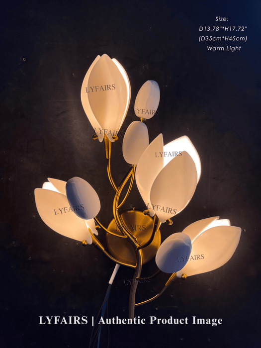 Art Design Creative Ceramic Magnolia Wall Lamp