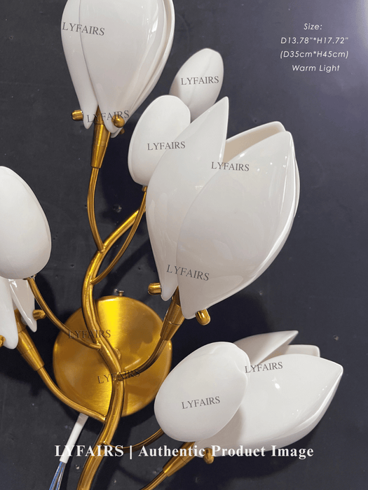 Art Design Creative Ceramic Magnolia Wall Lamp