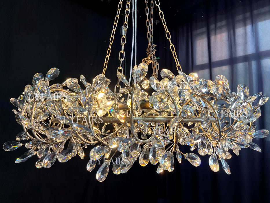 Art Design Crystal Florals Chandelier for Living Room/Bedroom/Dining Room/Kitchen island