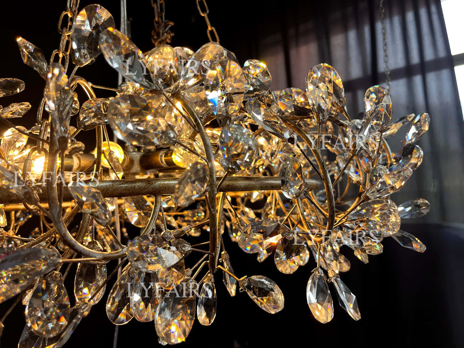 Art Design Crystal Florals Chandelier for Living Room/Bedroom/Dining Room/Kitchen island
