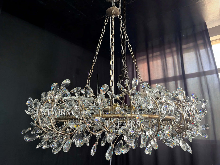 Art Design Crystal Florals Chandelier for Living Room/Bedroom/Dining Room/Kitchen island