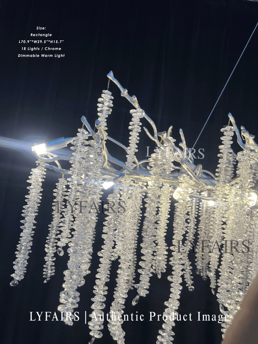 Branch Style Ceiling Light Crystal Icicle Chandelier