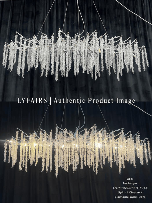 Branch Style Ceiling Light Crystal Icicle Chandelier