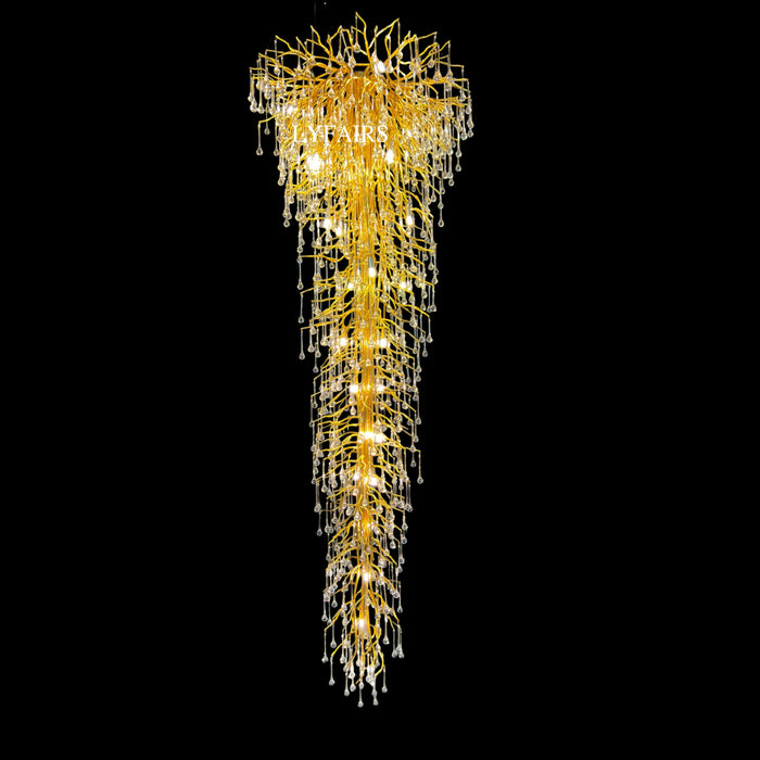Branch Tree Crystal Drops Chandelier for Foyer/Staircase