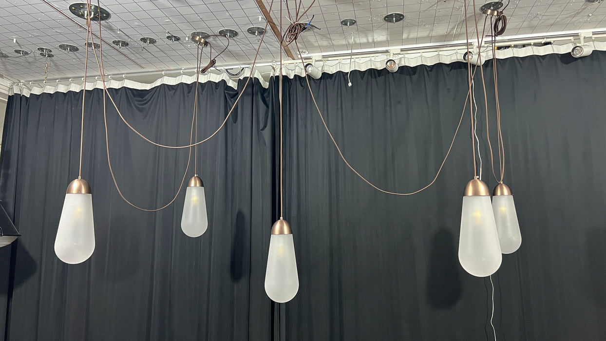 Modern Floating Pears-inspired Frosted Glass Pendant for High-ceiling