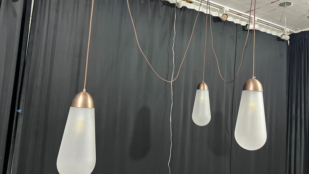 Modern Floating Pears-inspired Frosted Glass Pendant for High-ceiling