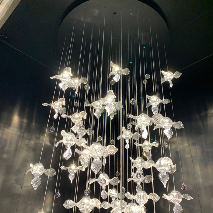 Lampadario di cristallo a elica di nuovo design artistico 2023 per scale/villa/foyer/spazio con soffitto alto