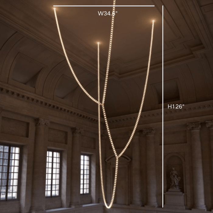 Vintage Chain-Style Long Pendant Light Fixture for High Ceilings