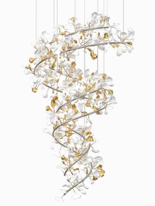 Lampadario Ginkgo in ceramica Art Design per soggiorno/scala/ingresso/foyer