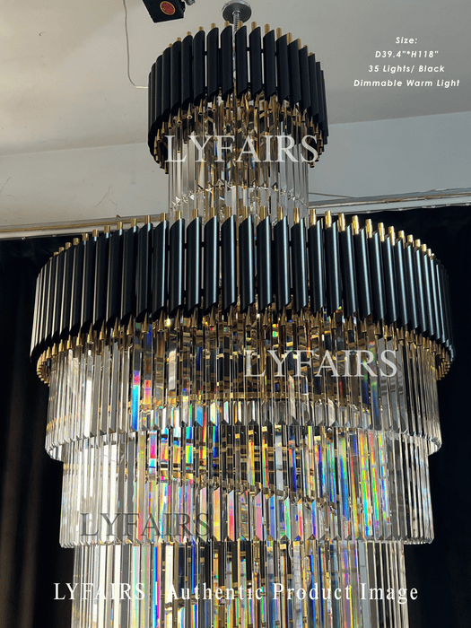 Classic Large Multi-layered Spiral Crystal Chandelier for Foyer/ Staircase