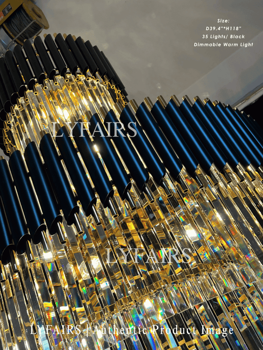 Classic Large Multi-layered Spiral Crystal Chandelier for Foyer/ Staircase