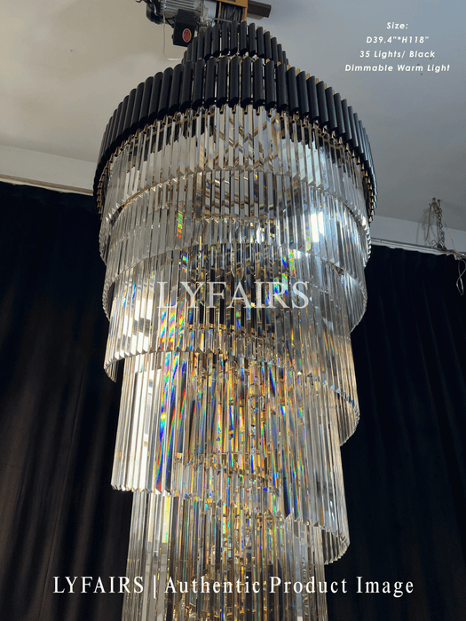 Classic Large Multi-layered Spiral Crystal Chandelier for Foyer/ Staircase