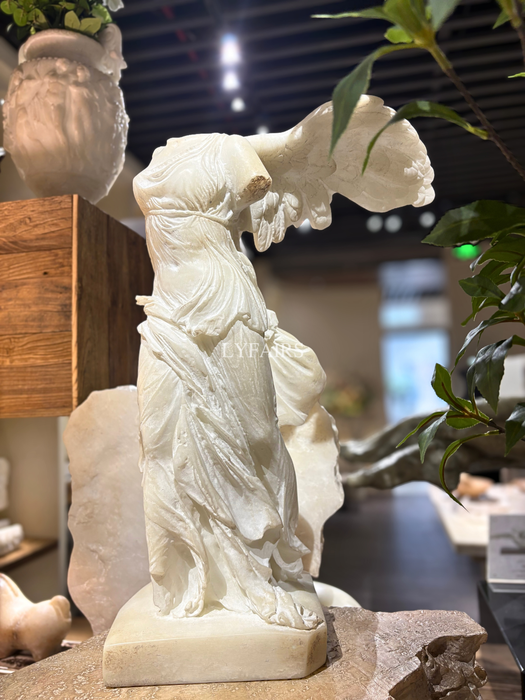 Classical Winged Angel Sculpture Headless Draped Goddess Décor