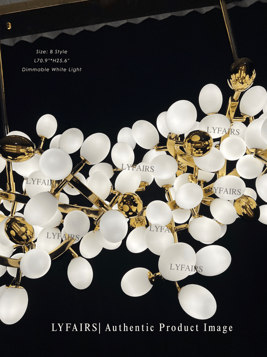 Contemporary Art Style Luxury White Grape Chandelier