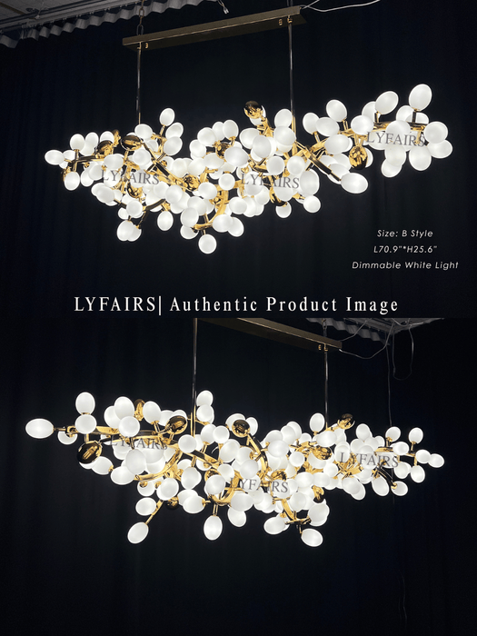 Contemporary Art Style Luxury White Grape Chandelier