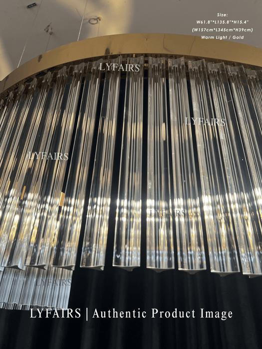 Contemporary Flowing Silhouette Waveform Glass Chandelier
