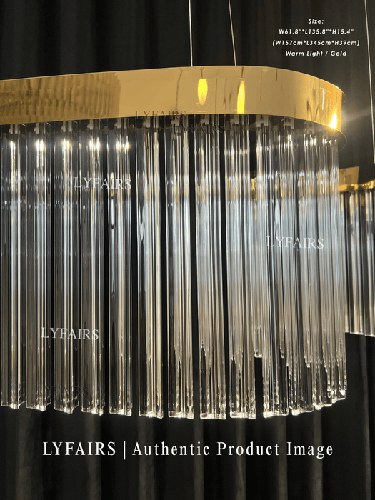 Contemporary Flowing Silhouette Waveform Glass Chandelier