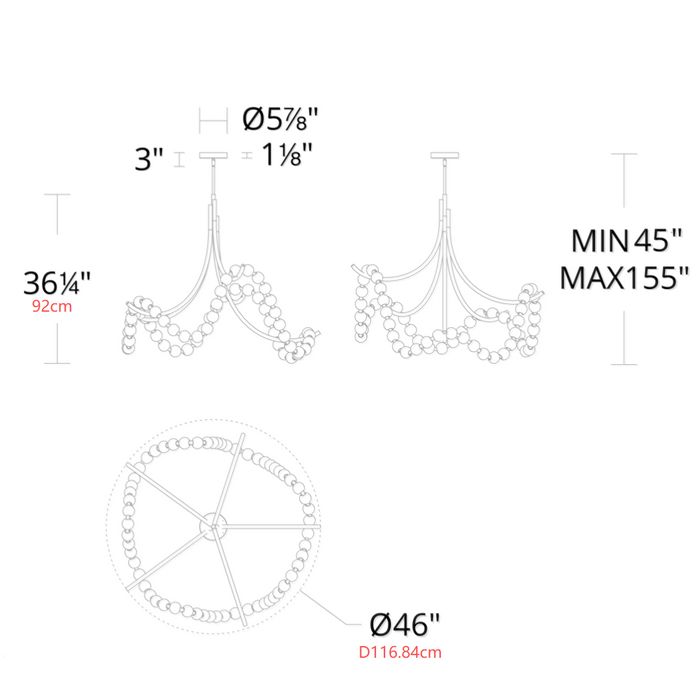 Customized Acrylic Ball Chandelier