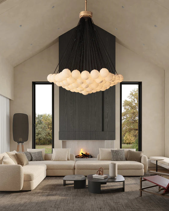 Customized Alabaster Globe Cluster Chandelier