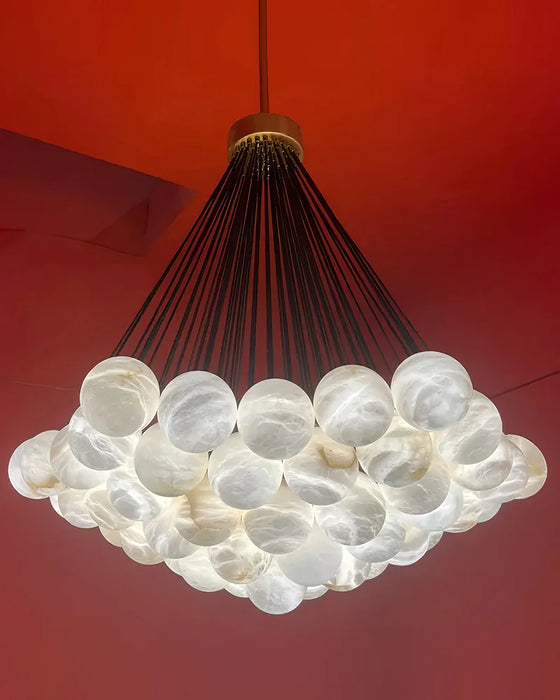 Customized Alabaster Globe Cluster Chandelier