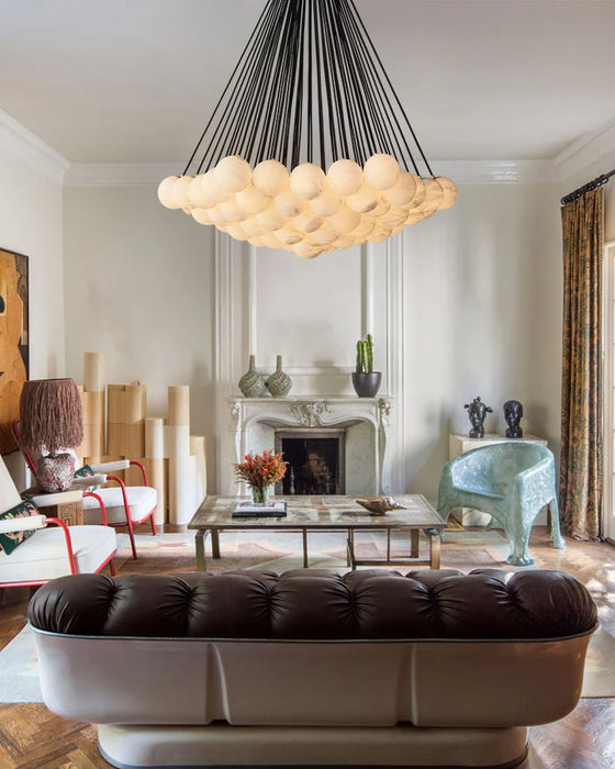 Customized Alabaster Globe Cluster Chandelier