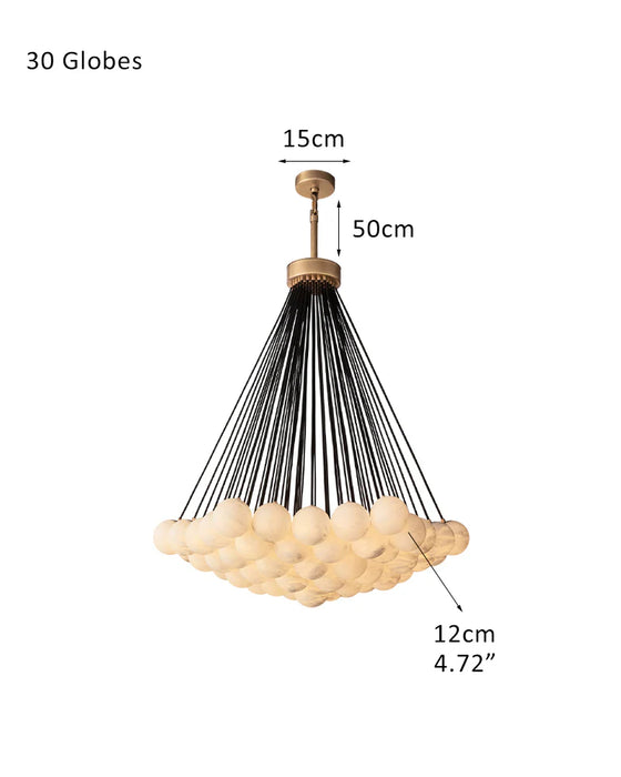 Customized Alabaster Globe Cluster Chandelier