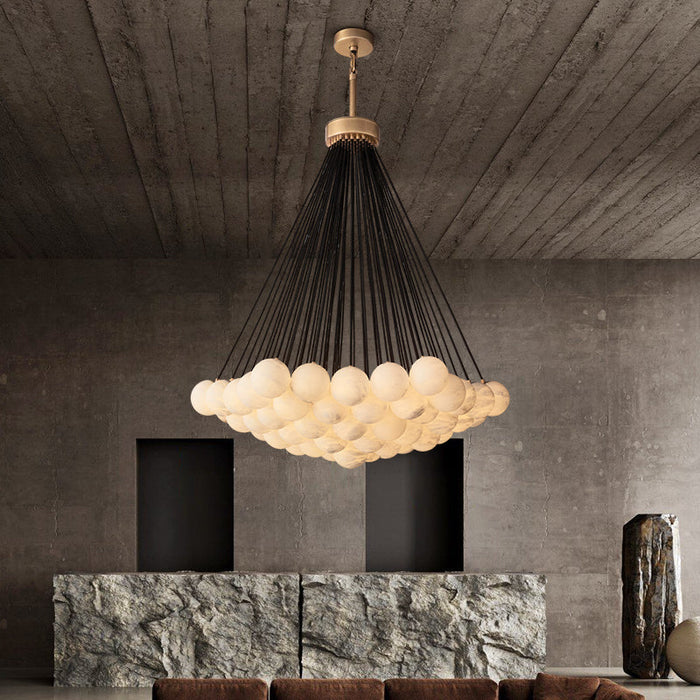 Customized Alabaster Globe Cluster Chandelier