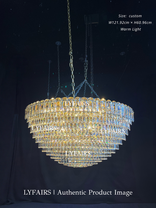 Golden Era Luxury Grand Fountain Crystal Chandelier for Staircase/Foyer/Living Room