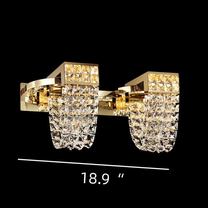 Lámpara de araña de cristal moderna y lujosa en oro champán